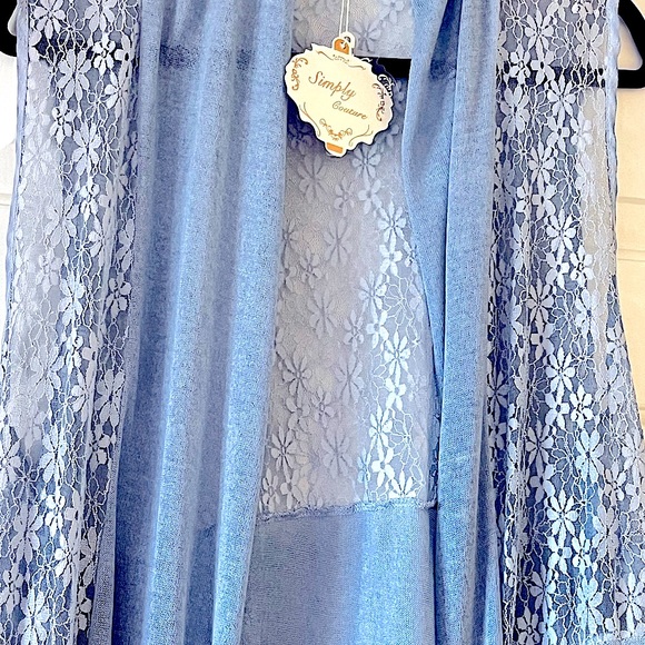 🆕🛍️Lace long over vest with pockets Simply Couture nwt - Picture 4 of 6